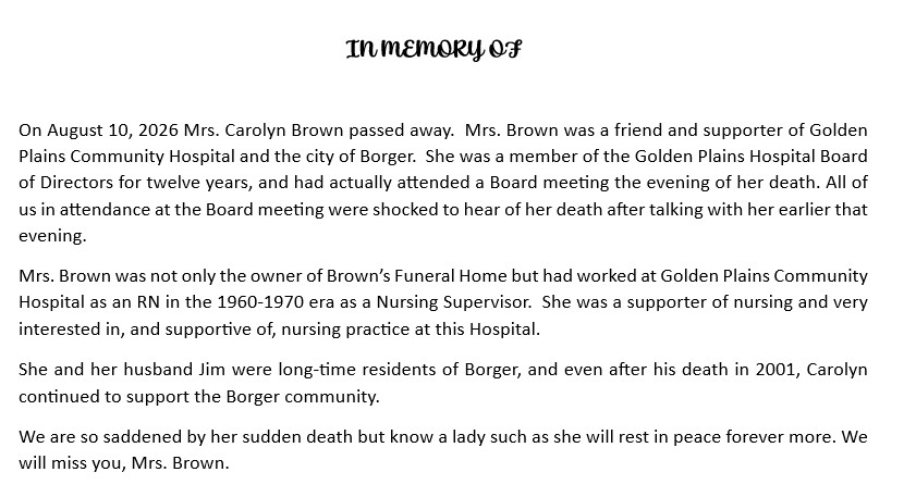 Carolyn Brown Tribute